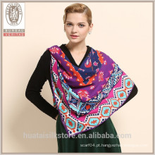 Geometria contraste de cores 100% lã lenço 2014 mulheres inverno cachecol